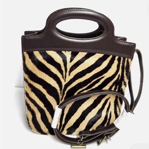 MADEWELL zebra stripe real hair purse. Brand new with tags.